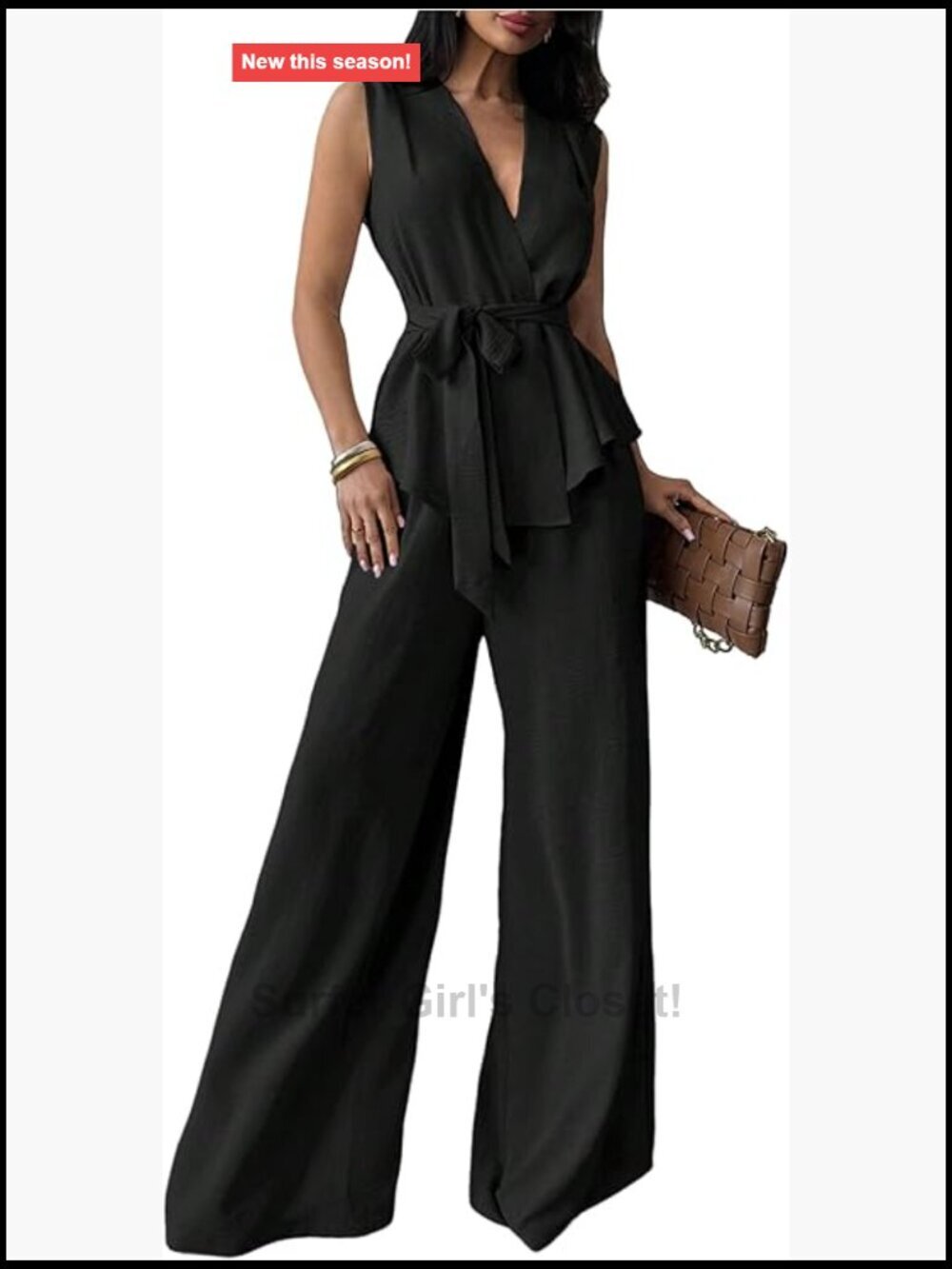 2 Piece Tie Waist Wrap Vest with Dress Pants Clothing Set Old Money